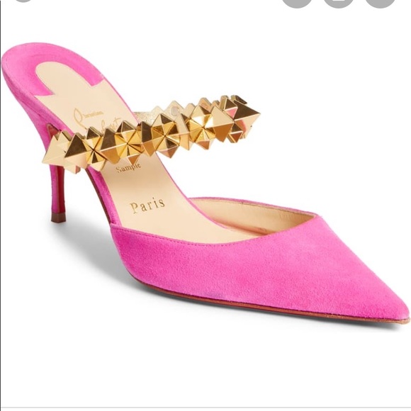 Christian Louboutin Shoes - CHRISTIAN LOUBOUTIN  Embellished Mule - Pink -